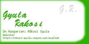 gyula rakosi business card