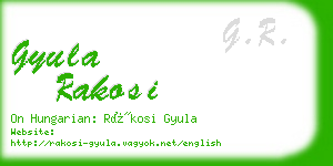 gyula rakosi business card